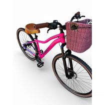 Bicicleta Aro 29 Feminina Absolute Hera Retrô Vintage 21v Hidráulica Selim  Cesta Rosa-lilas Tam 17