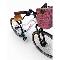 Bicicleta Aro 29 Feminina Absolute Hera Retrô Vintage 21v Shimano Selim  Cesta Branco Tam 15
