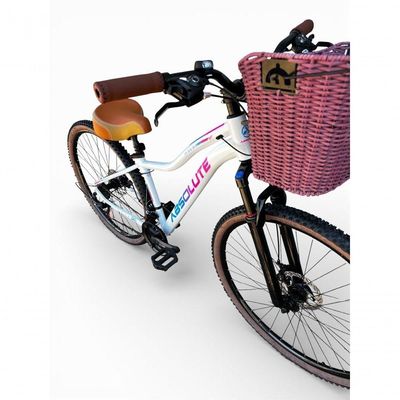 Bicicleta Aro 29 Feminina Absolute Hera Retrô Vintage 21v Shimano Selim  Cesta Branco Tam 15
