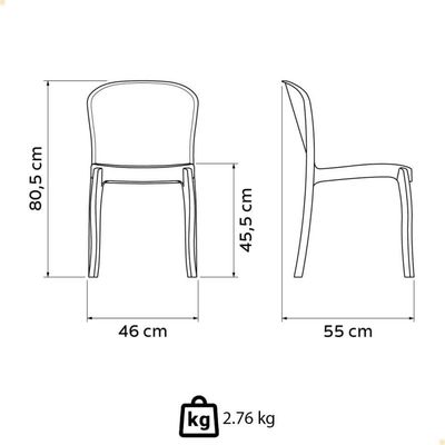 Kit 8 Cadeiras Tramontina Anna Em Polipropileno Areia 92028-120