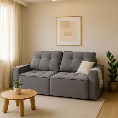 Sofá Retrátil Reclinável 2 Lugares Para Recepção Veludo Oslo cinza
