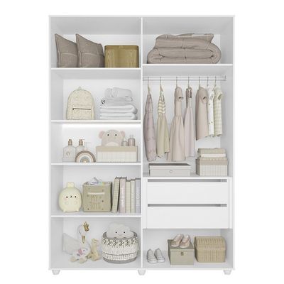 Jogo De Quarto Infantil Vittoria Com Guarda Roupa E Cômoda Branco - Móveis Albatroz Branco