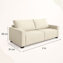 Sofá 2 Metros Contemporâneo Sala Estar Luxo Moderno Suede rose