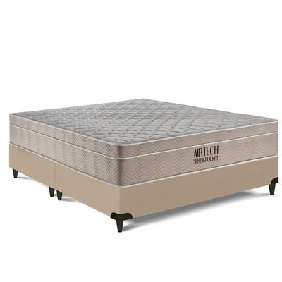 Cama Box E Colchão Airtech Springpocket – Queen Size(158x198) - Ortobom
