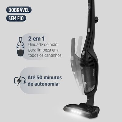 Aspirador de pó vertical sem fio 2 em 1 Ultra Clean Polishop Bivolt