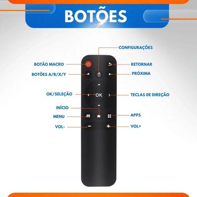 Smart TV Stick Android 4K Para Televisão Com Controle Remoto Wi-Fi HDMI