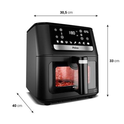 Air Fryer Philco 9,5L Visor Glass Redstone 1800W PAF95A 110V