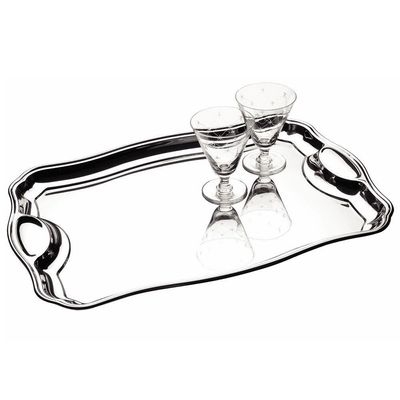 Bandeja Servir Retangular Classic Tramontina Aço Inox 34 X 24 Cm Com Alças 61440350