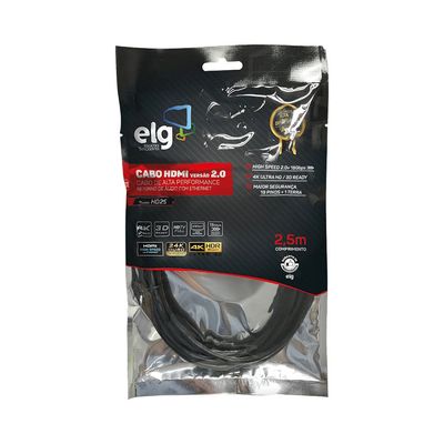 Cabo HDMI ELG 2.0V 2,5m HD25 UNICA