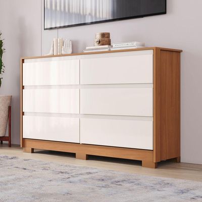 Cômoda 6 Gavetas Layla Casa 812 Cinamomo Com Off White