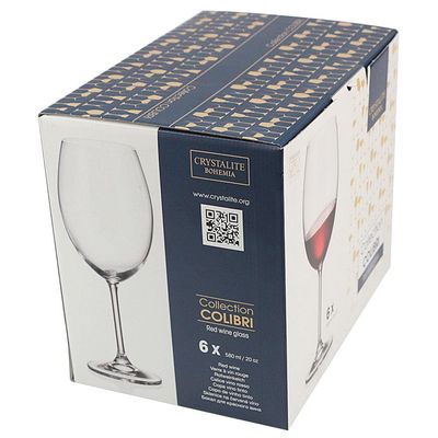Conjunto de Taças para Água Bohemia Colibri 580 ml - 6 Peças