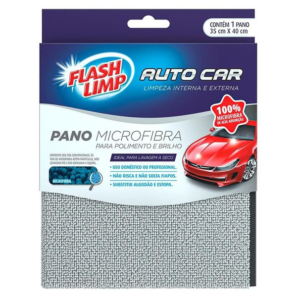 Pano para Polimento e Brilho Flashlimp Microfibra - 1 Peça