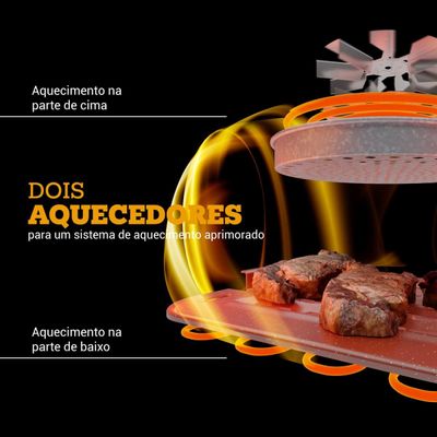 Fritadeira Elétrica Air Fryer Philco Oven PAF12A 12L Grill Preta Preto / 220
