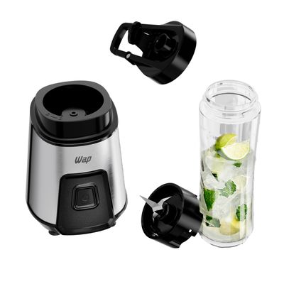 Liquidificador Portátil Wap Blender Go WBG600 600ml 300W 2 Copos Squeeze Preto Inox Inox / 220