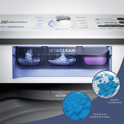 Máquina de Lavar Electrolux 15kg Branca Essential Care com Cesto Inox e Jet&Clean (LED15) 127V