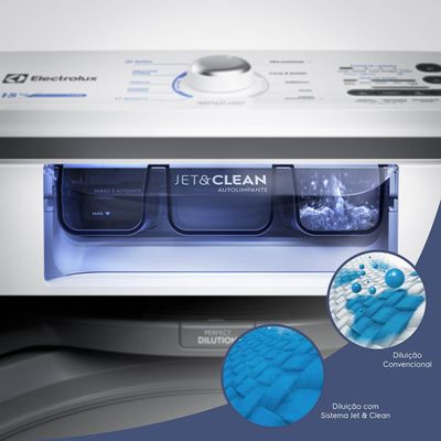 Máquina de Lavar Electrolux 15kg Branca Essential Care com Cesto Inox e Jet&Clean (LED15) 127V