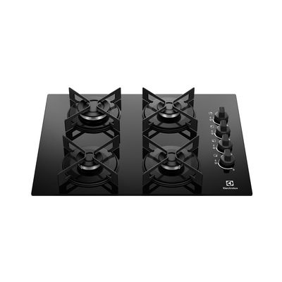 Cooktop 4 Bocas a Gás Electrolux Mesa de Vidro Efficient Grade de Aço Fosco (KE4GR) Bivolt