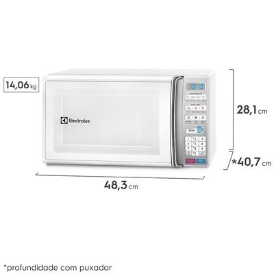 Micro-ondas Electrolux 27L Branco com 55 receitas pré-programadas e Função Tira Odor (MB37R) 127V