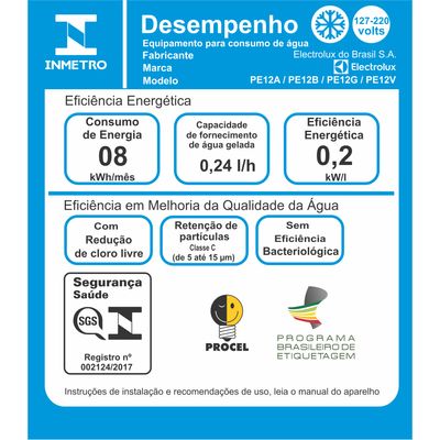 Purificador Electrolux Eletrônico Compacto Experience Pure 4x Digital Cinza (PE12G) Bivolt