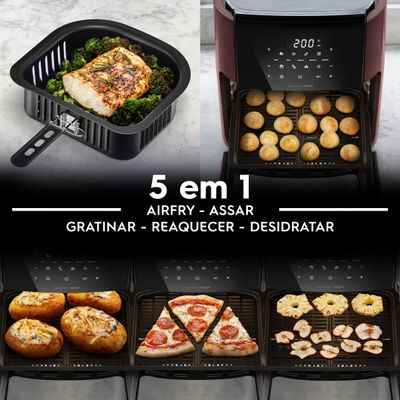Air Fryer Oven Electrolux por Rita Lobo 12L Digital Vermelha Escura Experience 1700W (EAF86) 127V