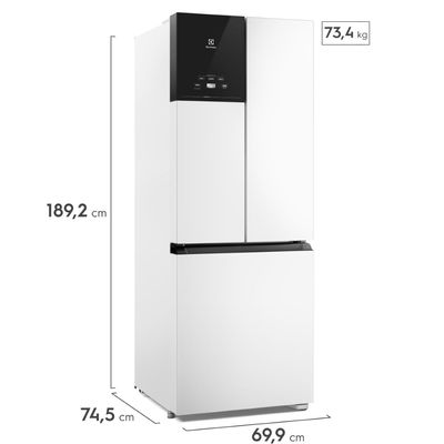 Geladeira Electrolux Frost Free Inverter 480L Efficient AutoSense 3 Portas Branca (IM7) 127V