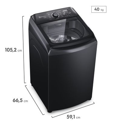 Máquina de Lavar Electrolux 14,5kg Preta Efficient Cesto Inox, Jet&Clean e Filtro Fiapos (LEP15) 127V