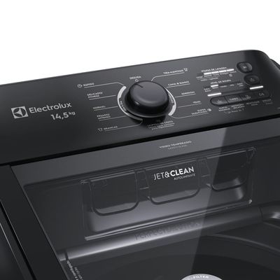 Máquina de Lavar Electrolux 14,5kg Preta Efficient Cesto Inox, Jet&Clean e Filtro Fiapos (LEP15) 127V