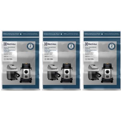 3 Kits 3 Sacos de Aspirador de Pó Modelos HIDROVAC e GT12i (CSEHV) Não se aplica