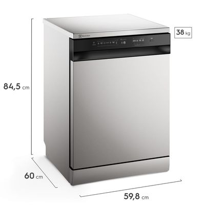 Lava-Louça Electrolux 14 Serviços Inox com Programa Lava & Seca 50 min (LS14E) 127V