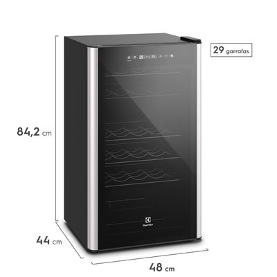 Adega de Vinho Climatizada Electrolux 29 Garrafas com Dual Zone e Painel Digital (WDF29) 127V