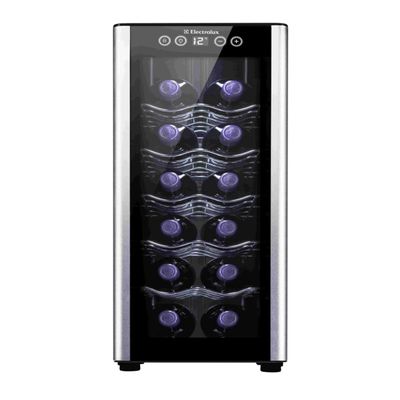 Adega de Vinho Climatizada Electrolux 12 garrafas Uma Porta Acabamento em Alumínio (ACB12) Bivolt