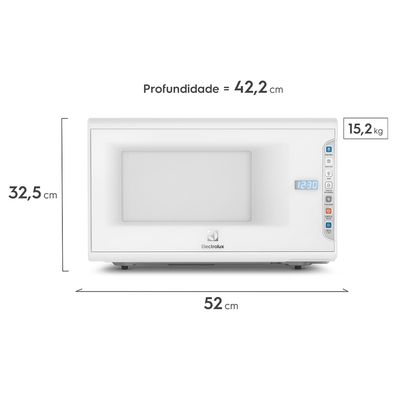 Micro-ondas Electrolux 31L Branco com Painel Integrado e Display Econômico (MI41T) 127V