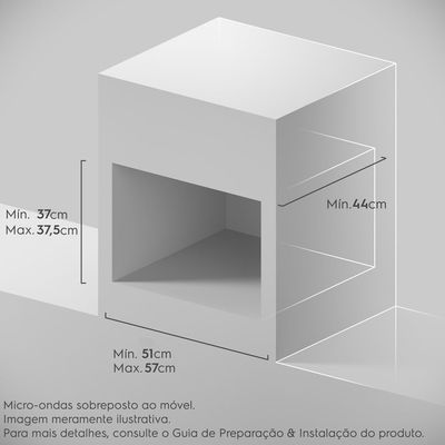 Micro-ondas de Embutir Continental 27L Preto com Função Tira Odor (MC2EP) 127V