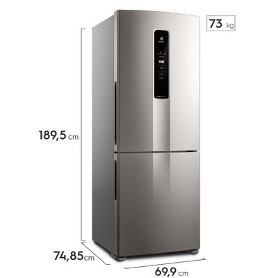 Geladeira Electrolux Frost Free Inverter 490L Efficient com AutoSense Inverse Inox Look (IB7S) 127V