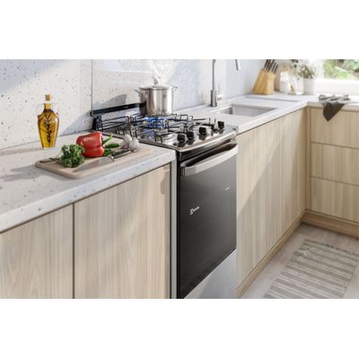 Fogão 4 bocas Electrolux Cinza Efficient Mesa Inox, PerfectCook e VaporBake® (FE4IG) Bivolt