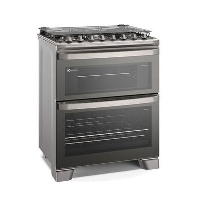 Fogão 5 bocas Electrolux Cinza Experience 2 Fornos, PerfectCook360 e Tripla Chama (FE5DC) 127V