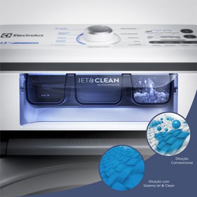 Máquina de Lavar Electrolux 13kg Branca Essential Care com Cesto Inox e Jet&Clean (LED13) 127V