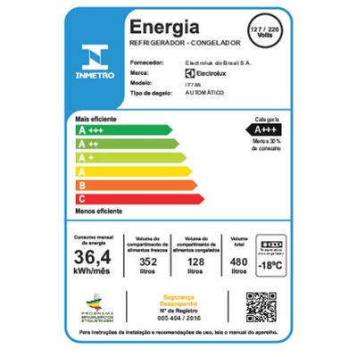Geladeira Electrolux Frost Free Inverter 480L Efficient com AutoSense SmartBivolt Duplex cor Inox Look (IT70S) Bivolt