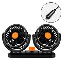 Mini Ventilador Duplo Automotivo Ajustável Painel Carro laranja