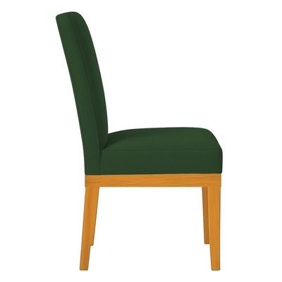 Kit 4 Cadeiras De Jantar Brisa Veludo Verde Base De Madeira - Pallazio
