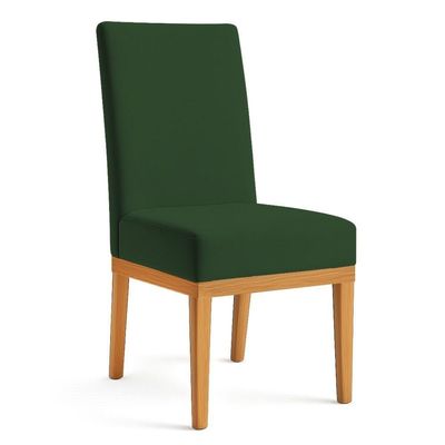 Kit 4 Cadeiras De Jantar Brisa Veludo Verde Base De Madeira - Pallazio