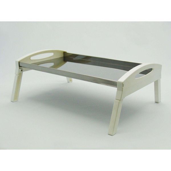 Bandeja Café Em Inox E Lateral 50x25cm Branca Domum