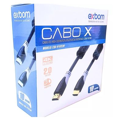 Cabo Hdmi 10m Full Hd Blindado Para Tv Com Malha De Nylon