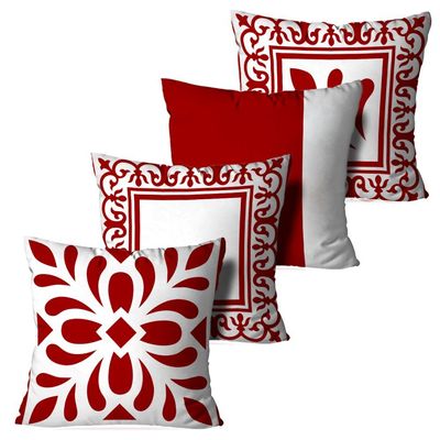 Kit 4 Capas Almofadas Decorativas Ornamentos Marsala 45x45cm