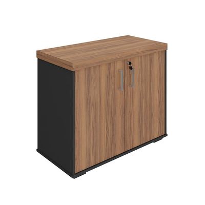 Armário de Escritório Zaira 2 PT Nogal e Preto 75 cm
