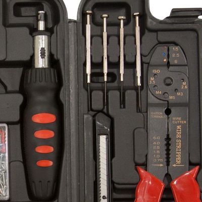 Kit De Ferramentas Completa 142 Peças Maleta Chaves Martelo Soquetes Jogo Multiuso Manuais