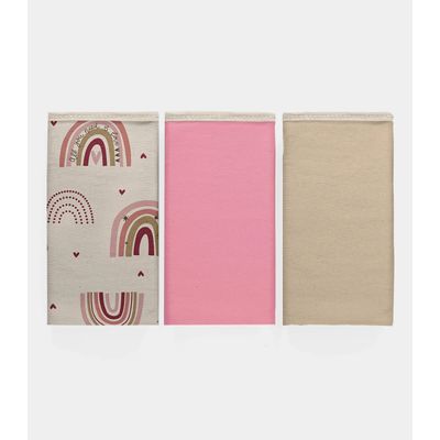 Kit Três Panos de Boca Vivaldi Rosa UN / Rosa
