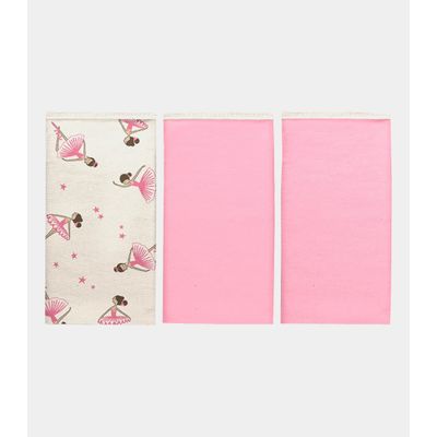Kit Três Panos de Boca Vivaldi Rosa UN / Rosa