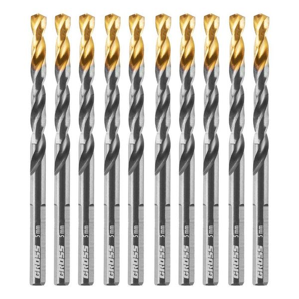 Broca Aço Rápido 5mm 10pcs Profissional Metal Gross