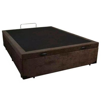 Cama Box Baú Casal Suede Mega Cama 138x188x45 Marrom